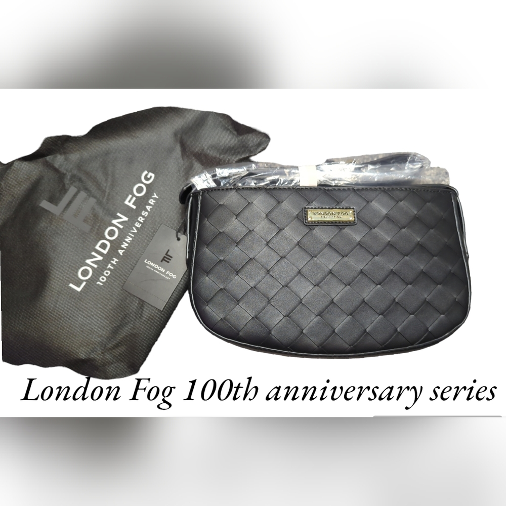 London Fog crossbody purse bag 100th anniversary series🖤black, gold zippers NWT
